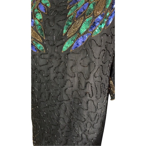 Vintage Silk Beaded Woman’s Top Blouse Size 2X Made In India - Picture 4 of 4